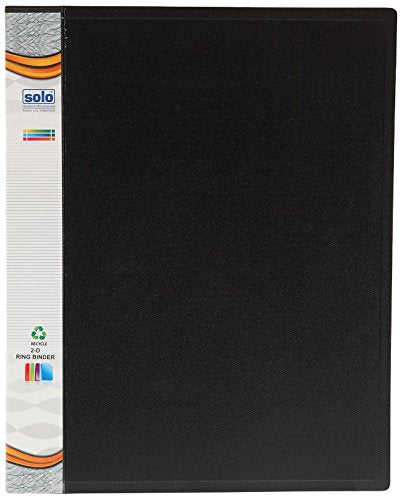 Solo RB412 Ring Binder 2 D Ring Wave Black Pack of 10