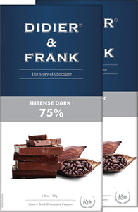डिडिएर और फ्रैंक 75% डार्क चॉकलेट 50 ग्राम (2 का पैक)