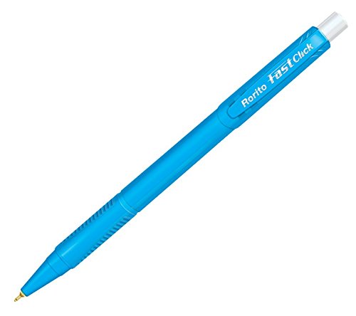 Detec™ रोरिटो फास्टक्लिक 100 पीस बॉल पेन का पैक (200 का पैक, नीला)