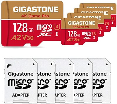 गीगास्टोन 128जीबी 5 पैक माइक्रो एसडी कार्ड प्रोफेशनल