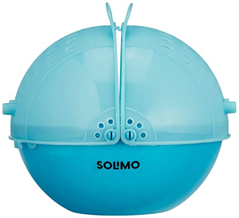 अमेज़न ब्रांड सोलिमो प्लास्टिक ड्रेनर कोलंडर ढक्कन के साथ नीला 4 का पैक