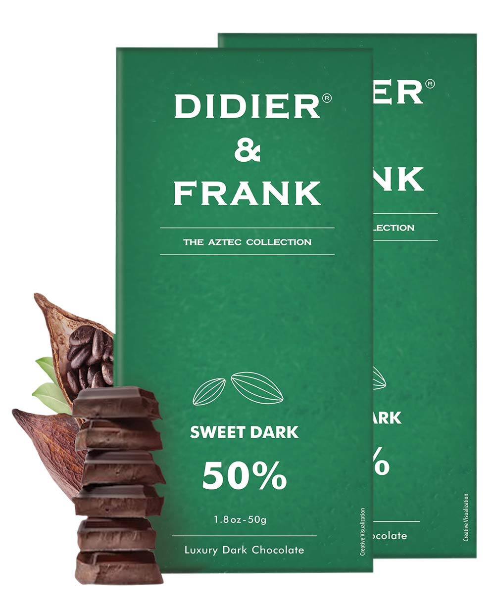 डिडिएर और फ्रैंक 50% डार्क चॉकलेट, 50 ग्राम (2 का पैक)