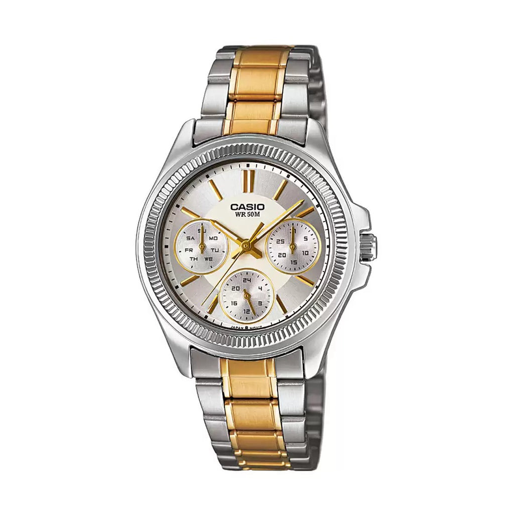 Casio Enticer Ladies LTP 2088SG 7AVDF A937 Two Tone Multi Dial Women's Watch