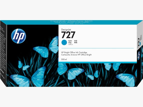 HP 727 300-ml Cyan Ink Cartridge