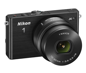 Nikon 1 J4 मिररलेस डिजिटल कैमरा 1 Nikkor 10-30mm f/3.5-5.6 PD ज़ूम लेंस के साथ (काला)