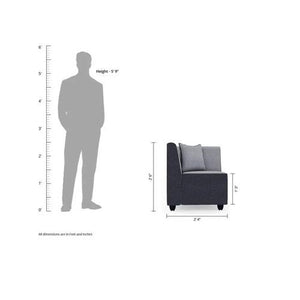 Detec™Comoros Plus Fabric 6 Seater Finish Color Black Grey Sofa Set
