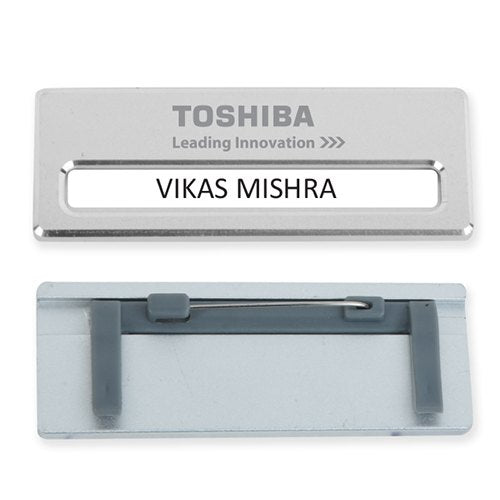 Detec™ Toshiba Name Badge	Stainless Steel Rectangle Metal Pack of 75
