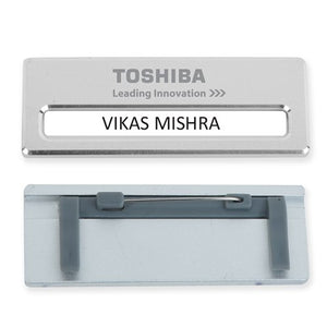 Detec™ Toshiba Name Badge	Stainless Steel Rectangle Metal Pack of 75