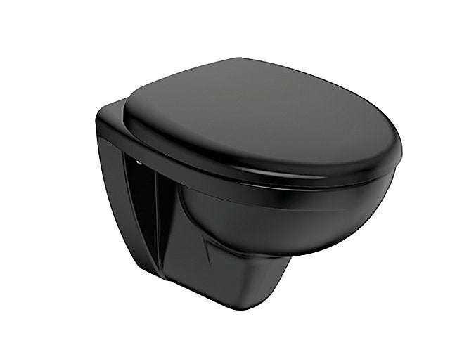 Kohler Patio Wall hung toilet with Quiet-close seat and cover in black