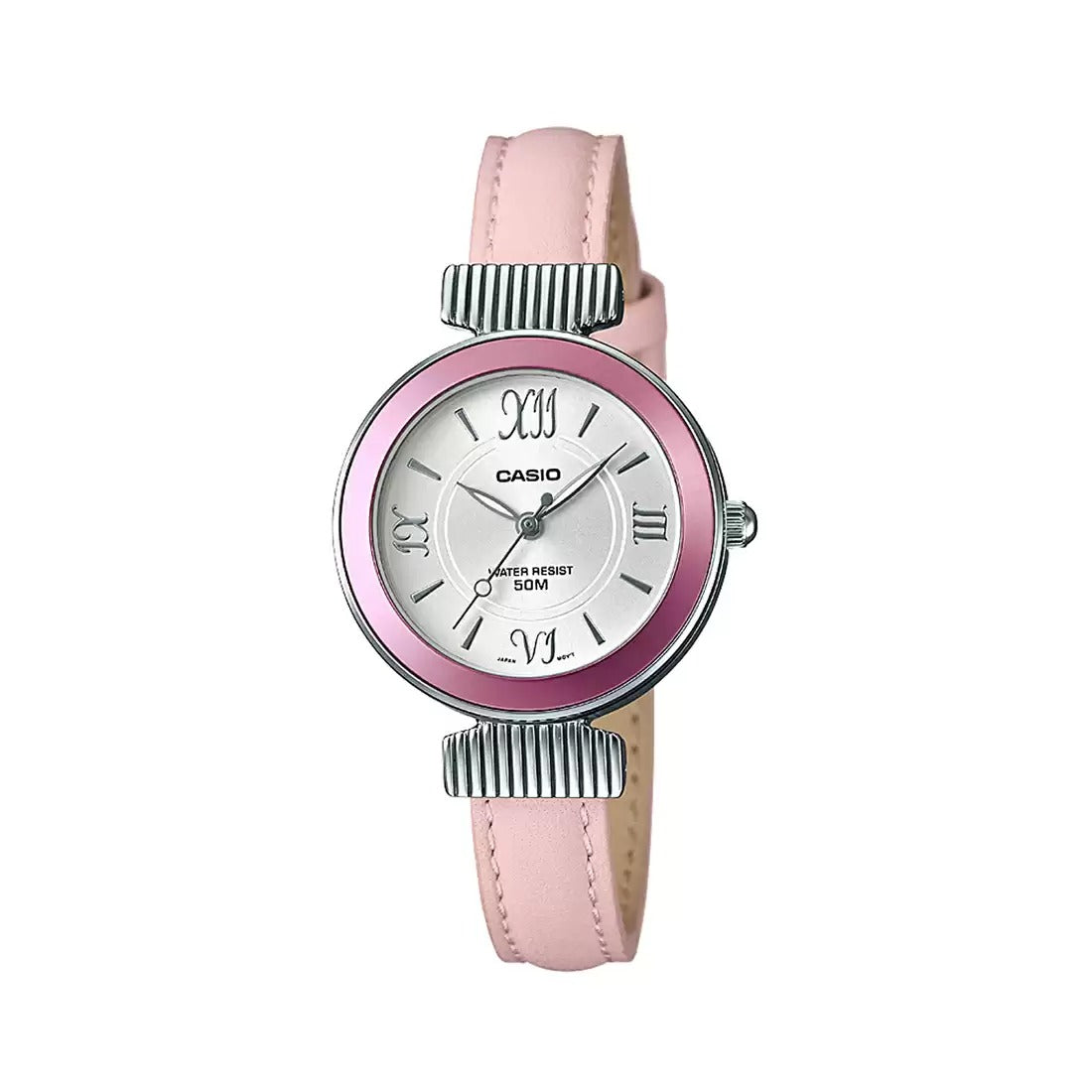 Casio Enticer महिलाओं के लिए LTP E405L ​​4AVDF A1139 गुलाबी एनालॉग महिला घड़ी