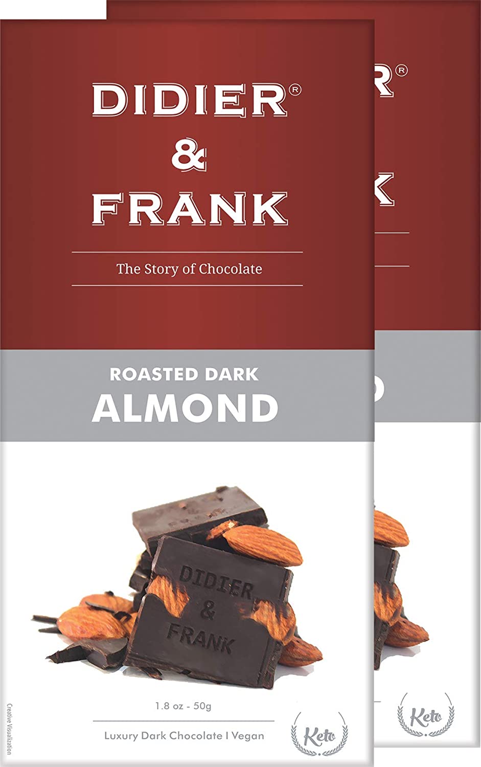 Didier & Frank Roasted Almond Dark Chocolate, 50g (Pack of 2 )