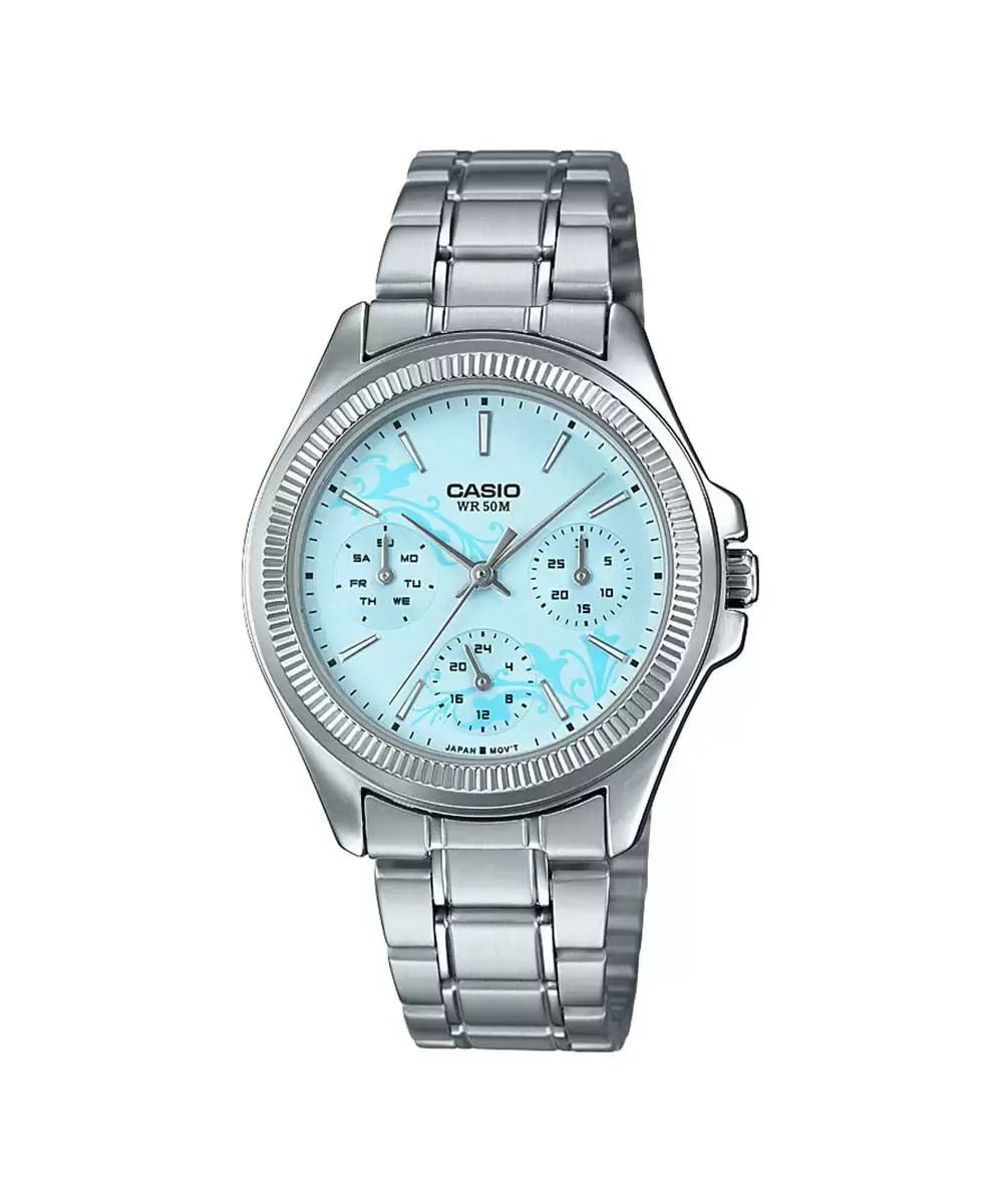 Casio Enticer Ladies LTP 2088D 2A2VDF A1572 Silver Multi Dial Women's Watch