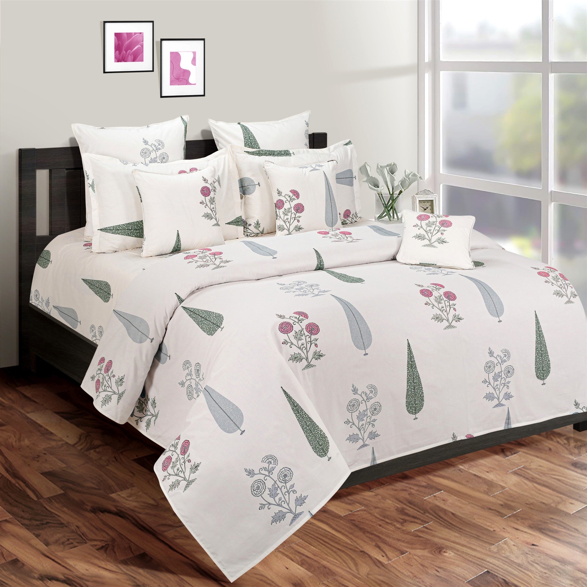 Detec™ Printed Veda Cotton Bed Sheet - 108 x 108 Inches