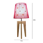 Load image into Gallery viewer, Jet Beige Wooden Table Lamp with Red Printed Fabric Lampshade
