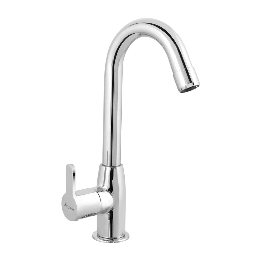 Parryware T4668A1 Claret Swan Neck Pillar Cock for Bathroom Fixtures/Fittings (Silver)