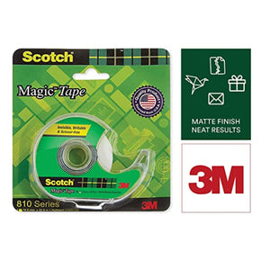 Detec™ 3M Scotch Magic Tape With Dispenser(Pack of 10)