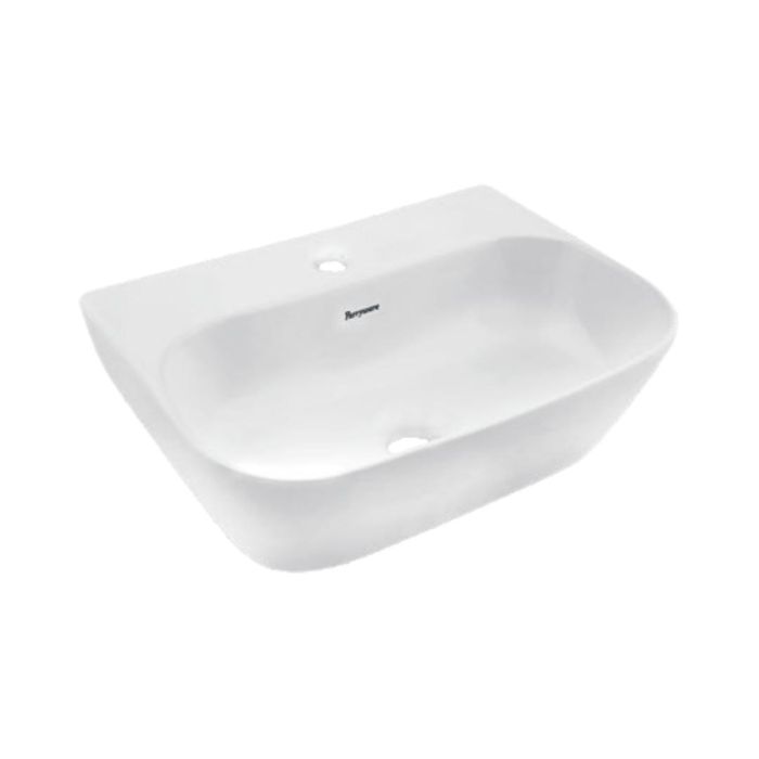 Parryware Table Top or Wall Mounted Rectangle Shaped White Basin Area Svelte C8970