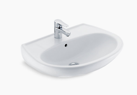 Kohler Brive Plus 450mm Wall Mount Basin With Single Faucet K-5583IN-1WH-0