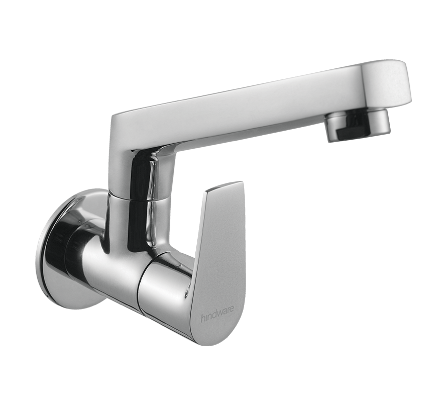 Hindware Element Sink Cock With Swivel Casted Spout (Wall Mounted) F360023