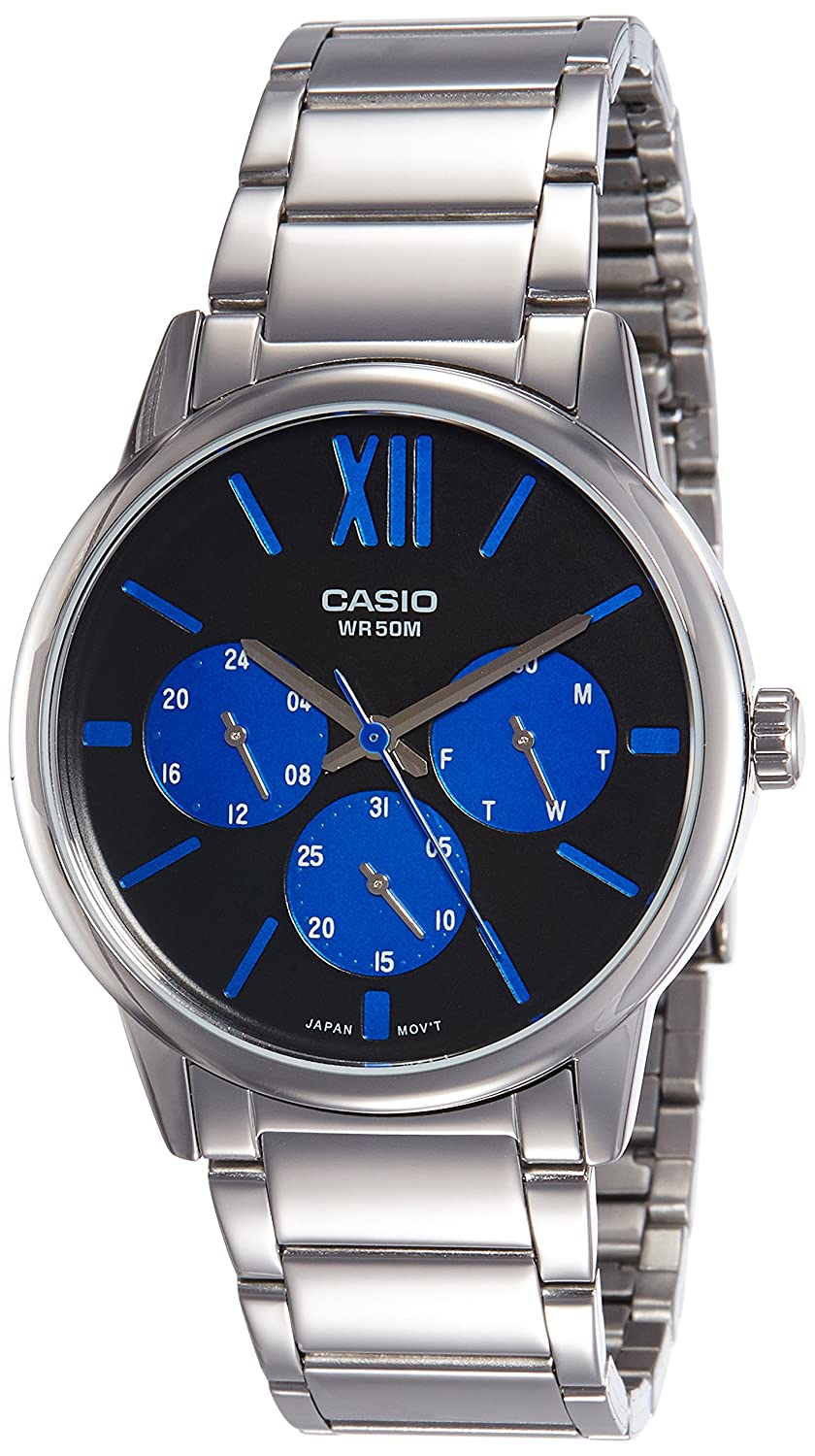 Casio Enticer एनालॉग मल्टी कलर डायल पुरुषों की घड़ी MTP E312D 1B2VDF A1202