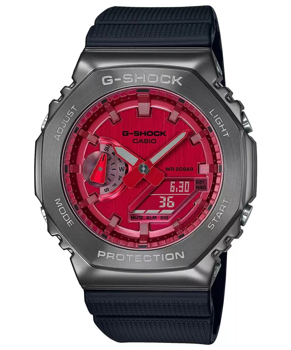 Casio G Shock Gm 2100 B4Adr G1161 Red Metal Covered Men's Watch