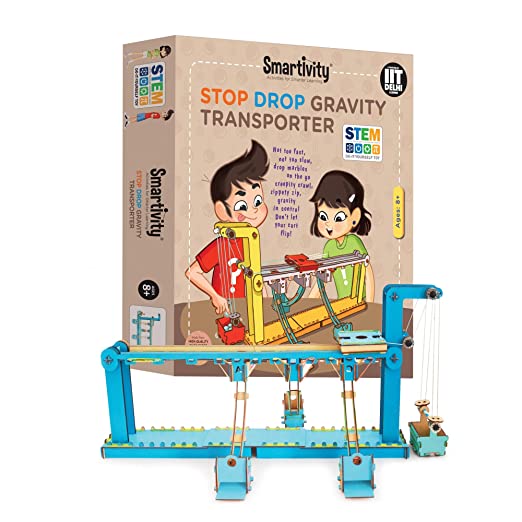 स्मार्टिटी स्टॉप ड्रॉप ग्रेविटी ट्रांसपोर्टर एसटीईएम एजुकेशनल DIY फन खिलौने, एजुकेशनल और कंस्ट्रक्शन आधारित एक्टिविटी गेम 8 से 14 साल के बच्चों के लिए - लड़कों और लड़कियों के लिए उपहार, भारत में निर्मित (बहुरंगा) 5 का पैक