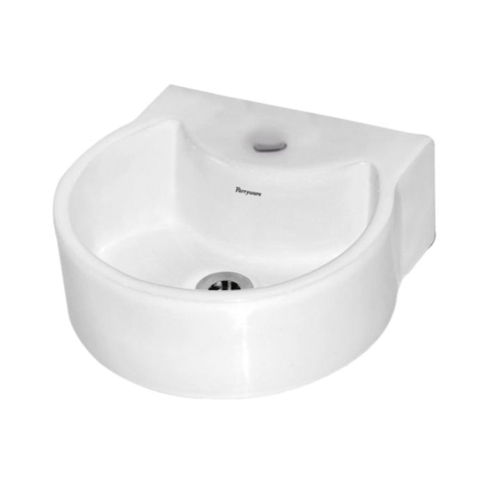 Parryware Table Top or Wall Mounted Semi Circle Shaped White Basin Area Royal C041Z