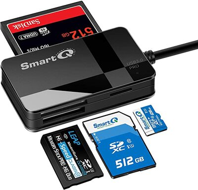 स्मार्टक्यू सी368 प्रो यूएसबी 3.0 मल्टी कार्ड रीडर प्लग एन प्ले एप्पल