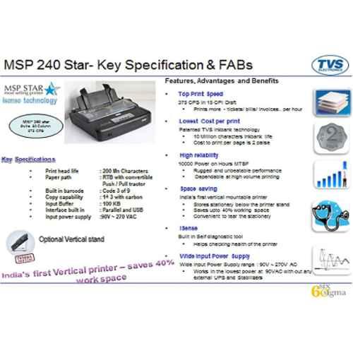 TVS MSP 250 Star Black Dot Matrix Monochrome Printer