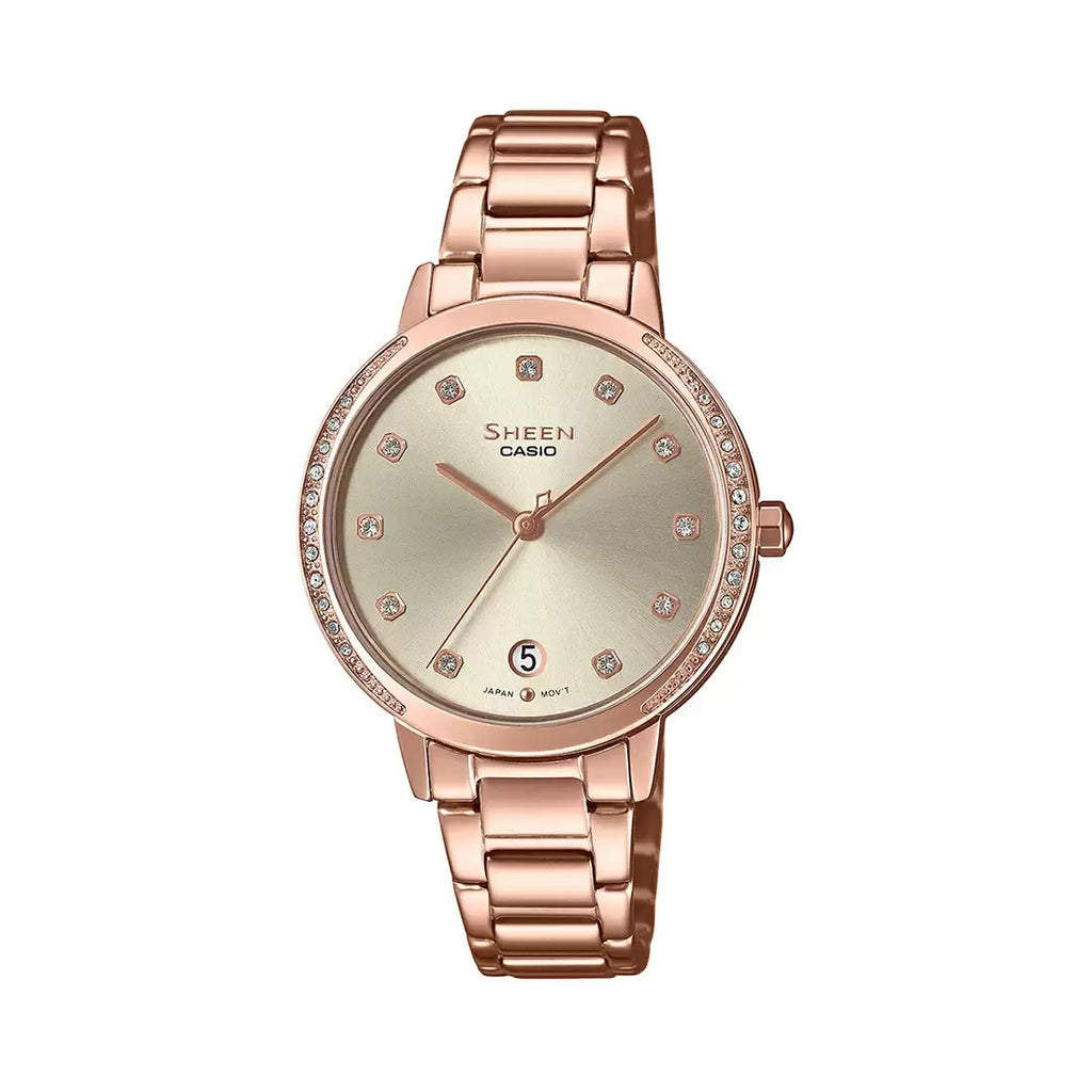 Casio Sheen SHE 4056PG 4AUDF SX271 Pink Gold IP Women's Watch