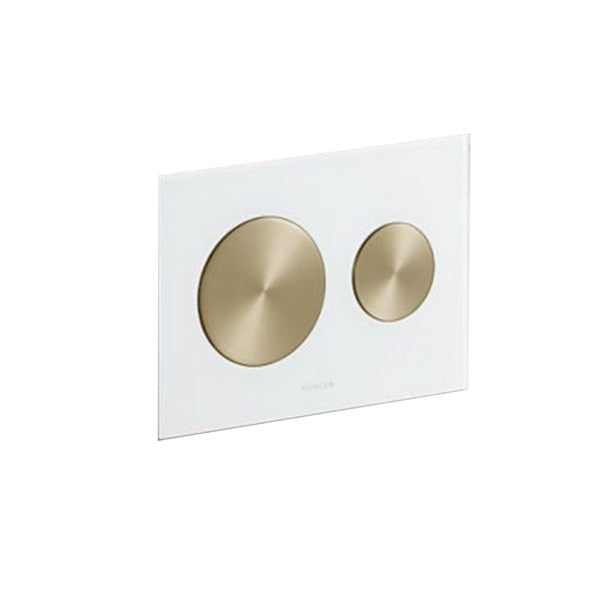 Kohler Skim Faceplate in White With Actuation Button in Brushed Bronze K-24151IN-F-BV