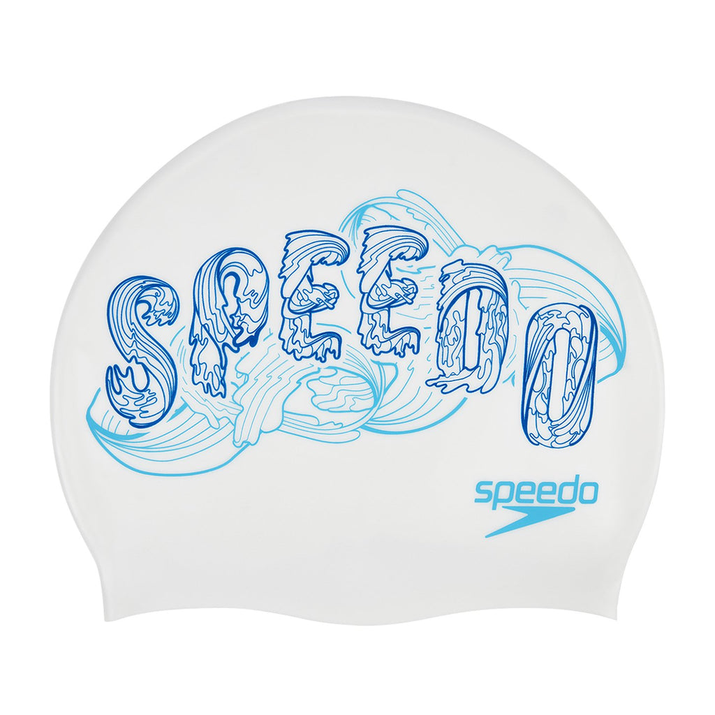 Speedo Slogan Print Cap White / Blue Free Size
