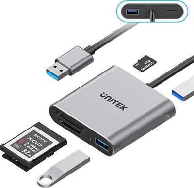XQD कार्ड रीडर Unitek USB 3.2 Gen1x1 XQD SD TF मेमोरी कार्ड