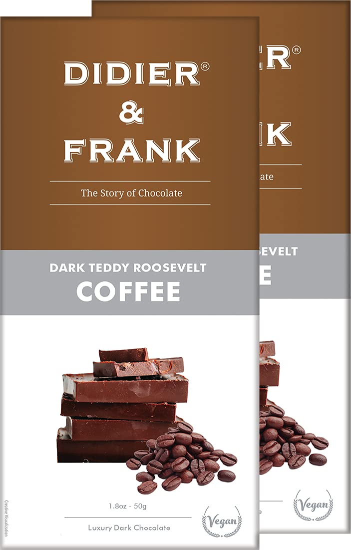 डिडिएर और फ्रैंक टेडी रूजवेल्ट कॉफी डार्क चॉकलेट, 50 ग्राम (2 का पैक)