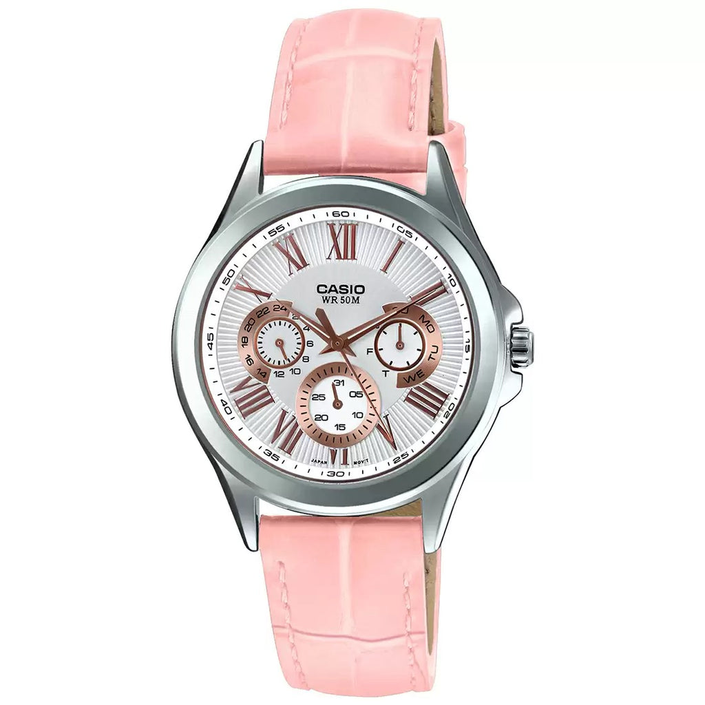 Casio Enticer Ladies LTP E308L 4AVDF A1066 Pink Multi Dial Women's Watch