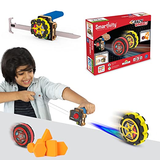 Smartivity Crazy Wheels STEM DIY Fun Toys | Spin Speed - 1800 RPM | Fast Speed, Amazing Stunt & Jump Actions | Educational & Construction based Activity Game for Kids 6 to 14, Best Birthday Gifts for Boys & Girls, Made in India Pack of 8