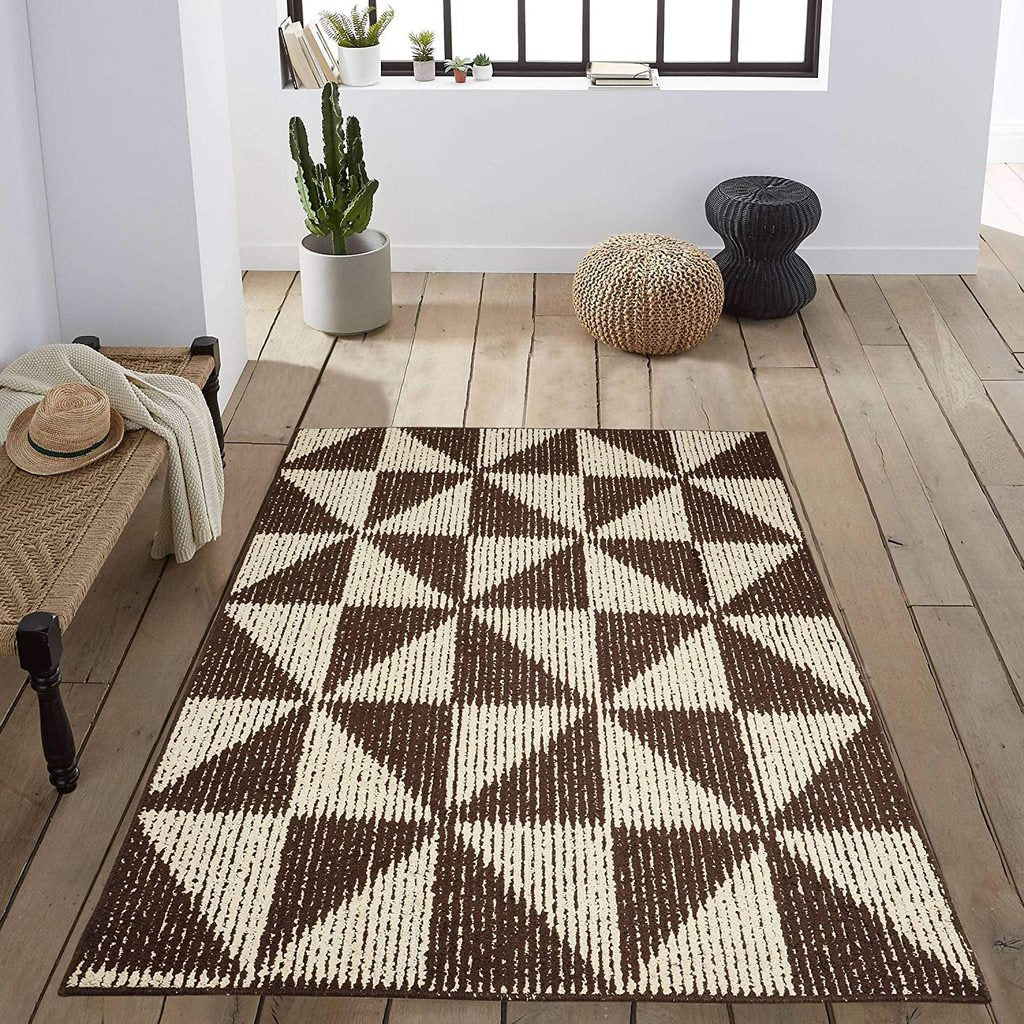 Saral Home Detec™ Geometrical Pattern Cotton Rug 