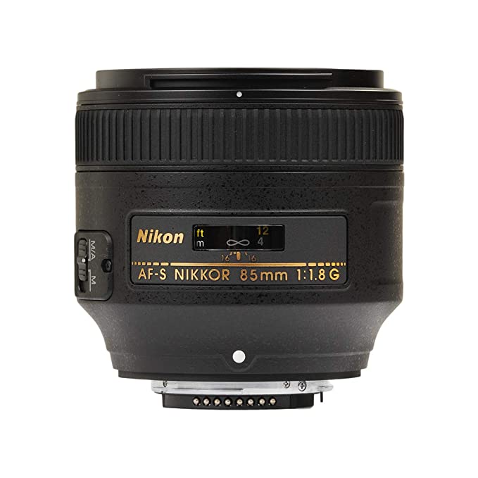 Nikon DSLR कैमरा के लिए प्रयुक्त Nikon AF-S 85mm F/1.8G प्राइम लेंस ब्लैक