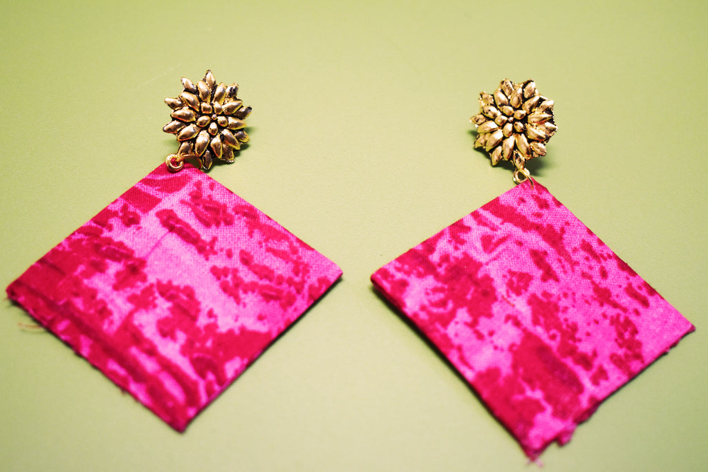 Detec Homzë Designer Printed Pink Handmade Earrings Pack of 30