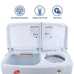 Load image into Gallery viewer, Onida 8 kg 5 Star Cuff and Collar Wash, Designer Glass Lid Semi Automatic Top Load Washing Machine (S80GSB)
