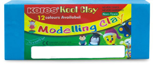 Kores Kool Clay 100 Gms 6 shades In A Cup With 3 Mould Pack of 100