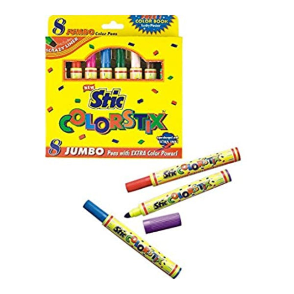 Detec™ Stic Colorstix 8 Jumbo Color Pens Cx-8808 (pack of 3)