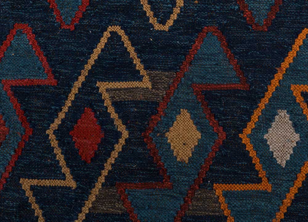Jaipur Rugs Anatolia Flat Weaves Weaving 5x8 ft Rugs in Navy / Orange Color