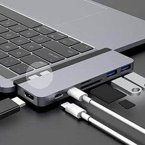 HyperDrive USB C Hub, Sanho Duo 7-in-2 USB-C Adapter for MacBook Pro Air