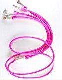 3 - in - 1 USB Type Data & Charging Cable - Type C & Micro USB & Lightning Port - Pink- 1 Meter - 2 A - Detech Devices Private Limited