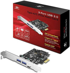 Vantec 3 Port USB 3.0 Type A C PCIe Host Card UGT PC331AC