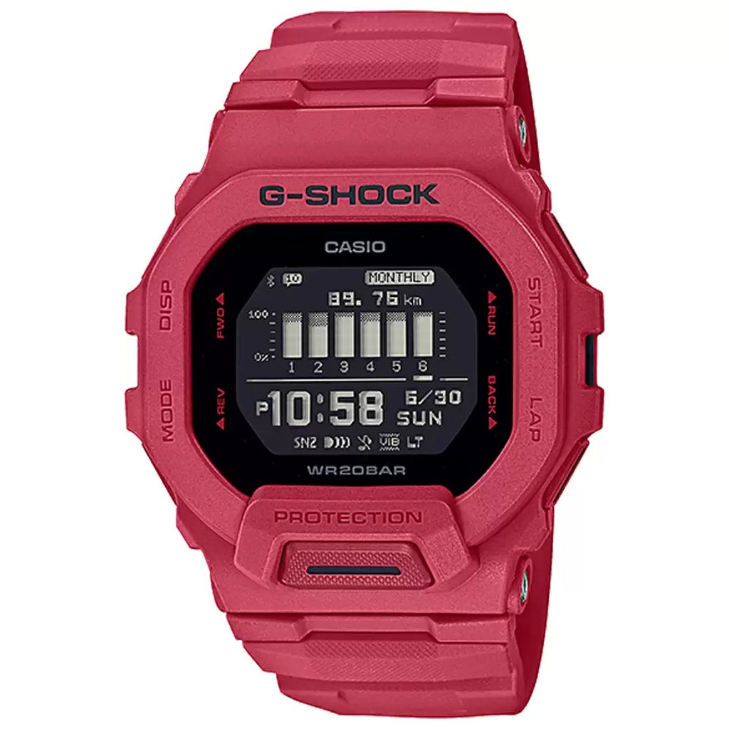 Casio G Shock GBD 200RD 4DR G1203 Red G Squad Connect Men's Watch