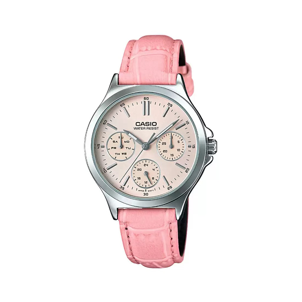 Casio Enticer Ladies LTP V300L 4AUDF A1150 Pink Multi Dial Women's Watch