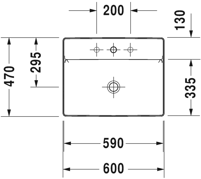 Duravit DuraSquare Above counter basin Model No. : 235460
