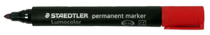 Detec™ Staedtler Lumocolor 352-2 Bullet Tip Permanent Marker - Red- Pack of 10